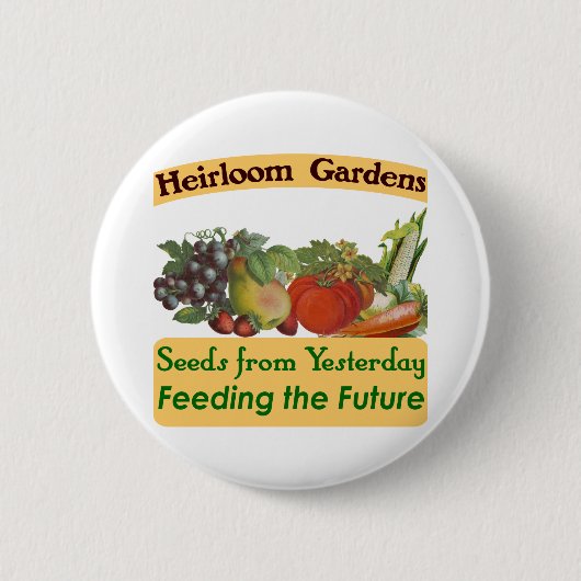 Heirloom Gardens Green Gezegde Ronde Button 5,7 Cm (Voorkant)