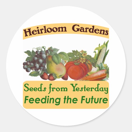Heirloom Gardens Green Gezegde Ronde Sticker (Voorkant)