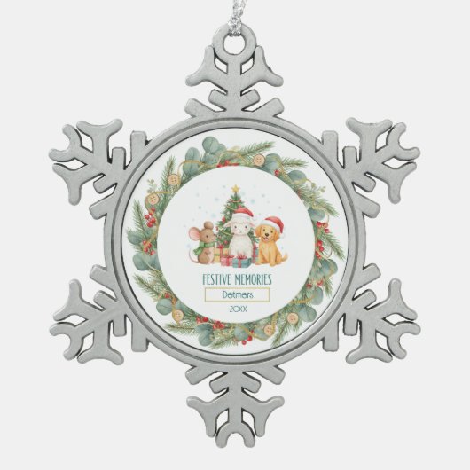 Heirloom Holiday Charm Tin Sneeuwvlok Ornament (Voorkant)