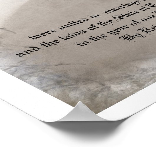 Heirloom-huwelijkscertificaat Poster (Hoek)