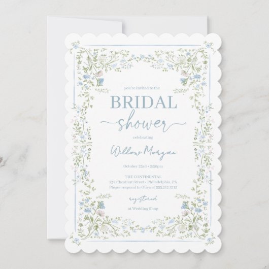 Heirloom Hydrangea Bridal Shower Invitation Kaart (Voorkant)