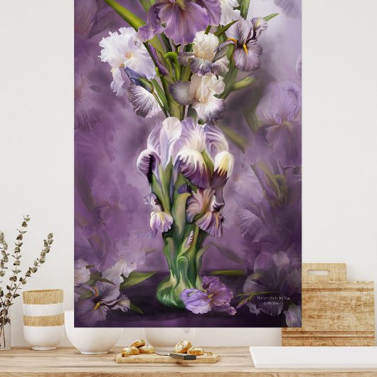 Heirloom-Iris in Iris Vase Art-Poster/Afdruk Poster (Keuken)