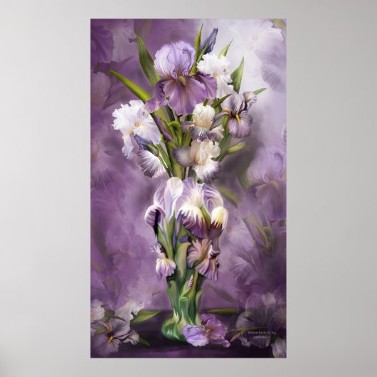 Heirloom-Iris in Iris Vase Art-Poster/Afdruk Poster (Voorkant)