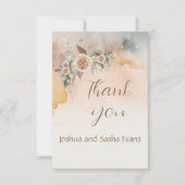 Heirloom Ivoor Roos Waterverf Bruiloft Bedankkaart (Voorkant)