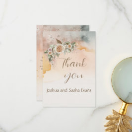 Heirloom  Ivoor Roos Waterverf Bruiloft Bedankkaart