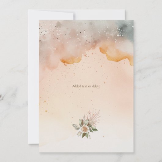 Heirloom  Ivoor Roos Waterverf Bruiloft Kaart (Achterkant)