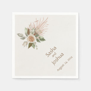 Heirloom  Ivoor Roos Waterverf Bruiloft Servet