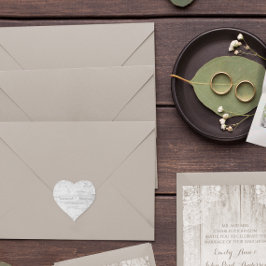  Heirloom Lace Barn Wood Sparen de Dadingszegel Hart Sticker