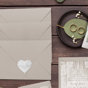  Heirloom Lace Barn Wood Sparen de Dadingszegel Hart Sticker