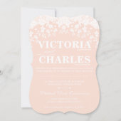 Heirloom Lace Rustic Barn Roze bruiloft Kaart (Voorkant)