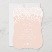 Heirloom Lace Rustic Barn Roze bruiloft Kaart (Achterkant)