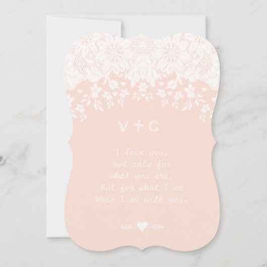 Heirloom Lace Rustic Barn  Roze bruiloft Kaart (Achterkant)