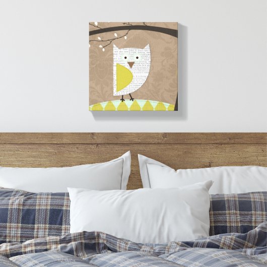 Heirloom Owl #2 Origineel Kunstwandcanvas Canvas Afdruk (Insitu (Slaapkamer))