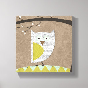 Heirloom Owl #2 Origineel Kunstwandcanvas Canvas Afdruk