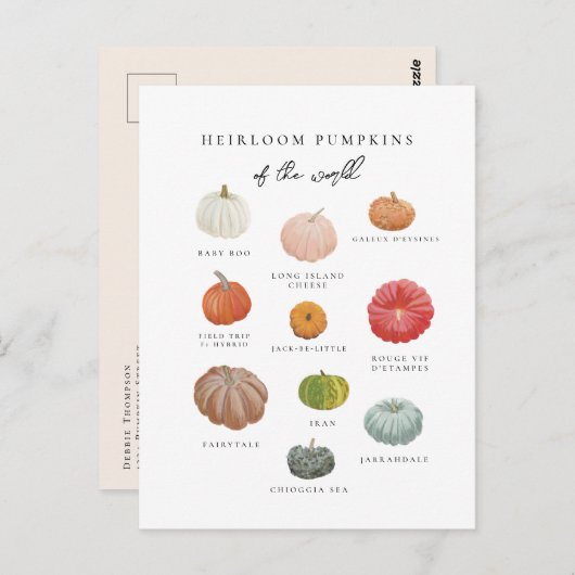 Heirloom Pumpkins Herfst Briefkaart (Voorkant / Achterkant)