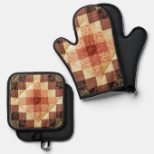 Heirloom Quiltpatroon Ovenwant & Pannenlap Set (Voorkant / Achterkant)