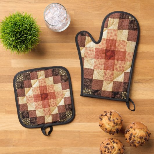 Heirloom Quiltpatroon Ovenwant & Pannenlap Set (Top down)