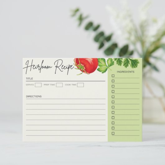 Heirloom-recept (Staand voorkant)