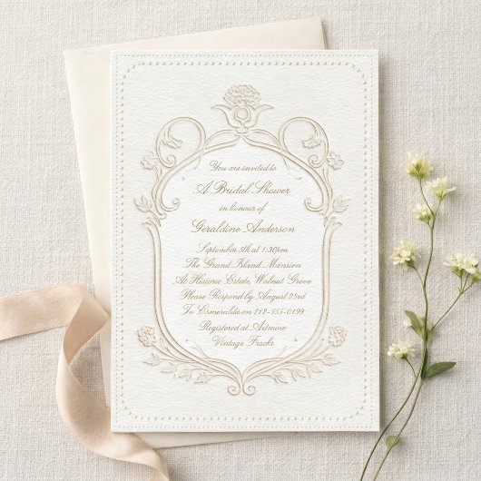 Heirloom Rococo Bridal Shower Invitation Kaart