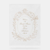 Heirloom Rococo Bridal Shower Welcome Acryl Bord (Voorkant)