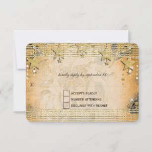 Heirloom Roos Gold Wedding Under the Stars RSVP