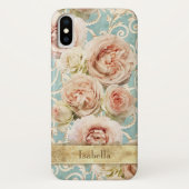 Heirloom Rozen met Damask gepersonaliseerd Case-Mate iPhone Case (Achterkant)