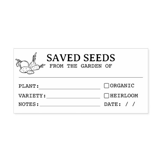 Heirloom Seed Saver-pakket Rubberstempel (Afrduk)