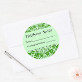 Heirloom Seeds Green Leaf Custom Seed Packet Stick Ronde Sticker (Envelop)