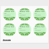 Heirloom Seeds Green Leaf Custom Seed Packet Stick Ronde Sticker (Vel)