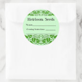Heirloom Seeds Green Leaf Custom Seed Packet Stick Ronde Sticker (Tas)