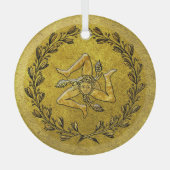 Heirloom Sicilian Trinacria Gold Glas Ornament (Voorkant)