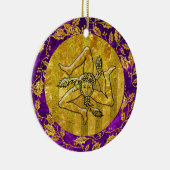 Heirloom Sicilian Trinacria Gold Paars Keramisch Ornament (Rechts)