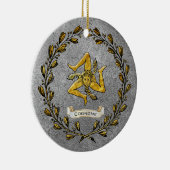 Heirloom Sicilian Trinacria personaliseren Keramisch Ornament (Rechts)