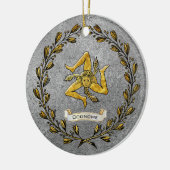 Heirloom Sicilian Trinacria personaliseren Keramisch Ornament (Links)