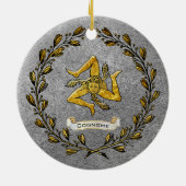 Heirloom Sicilian Trinacria personaliseren Keramisch Ornament (Achterkant)