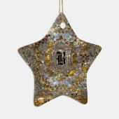 Heirloom Star Elegant Monogram Keramisch Ornament (Rechts)