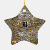 Heirloom Star Elegant Monogram Keramisch Ornament (Voorkant)