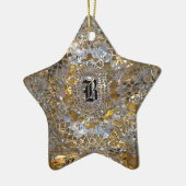 Heirloom Star Elegant Monogram Keramisch Ornament (Links)
