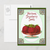 Heirloom Strawberry Seeds Briefkaart (Voorkant / Achterkant)