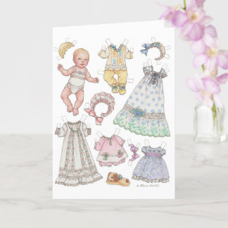 Heirloom Style Baby Doll Blank Note Card Kaart