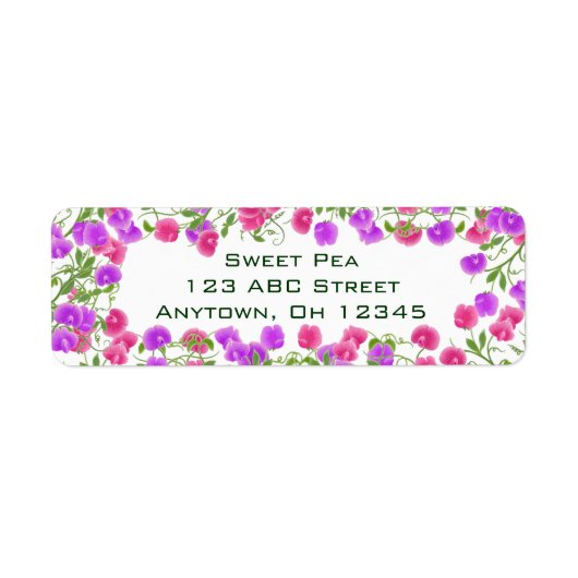 Heirloom Sweet Pea Flowers Label (Voorkant)