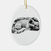 Heirloom Terrier, Resting and Ready Keramisch Ornament (Rechts)