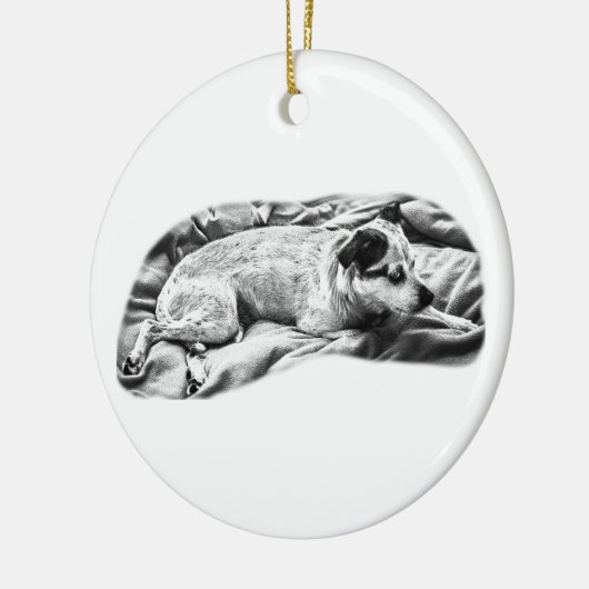 Heirloom Terrier, Resting and Ready Keramisch Ornament (Links)