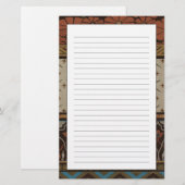 Heirloom Textiel met Decoratieve Patronen Briefpapier (Voorkant / Achterkant)