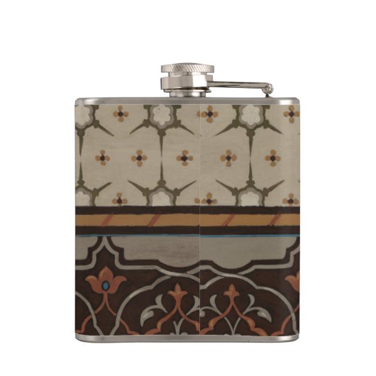 Heirloom Textiel met Decoratieve Patronen Heupfles (Achterkant)