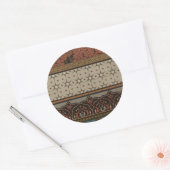 Heirloom Textiel met Decoratieve Patronen Ronde Sticker (Envelop)
