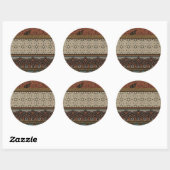 Heirloom Textiel met Decoratieve Patronen Ronde Sticker (Vel)