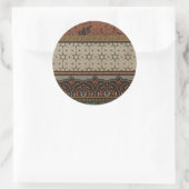 Heirloom Textiel met Decoratieve Patronen Ronde Sticker (Tas)