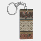 Heirloom Textiel met Decoratieve Patronen Sleutelhanger (Voorkant Links)
