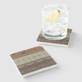 Heirloom Textiel met Decoratieve Patronen Stenen Onderzetter (Zijkant)